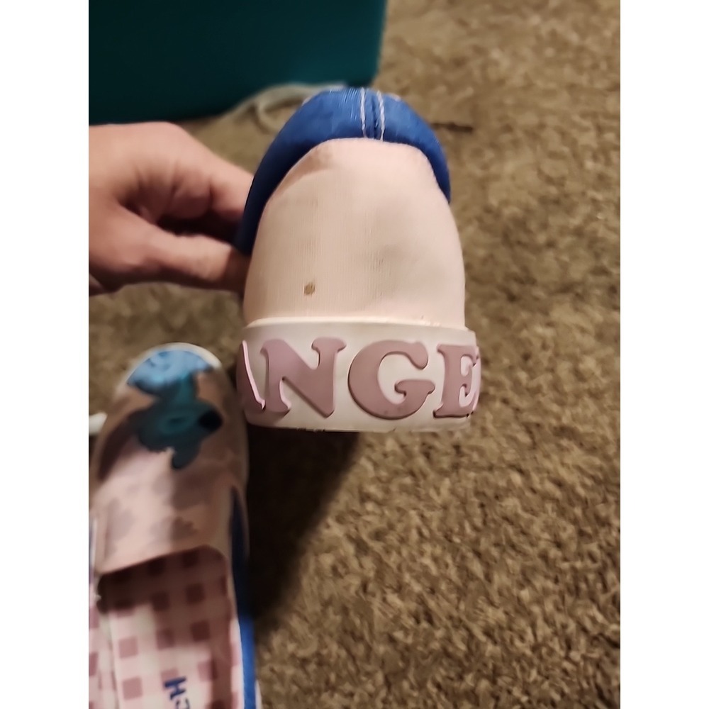 Disney Stitch And Angel Slip On Shoes Unisex M 11 - W 12.5 Pink And Blue Used - Picture 6 of 8